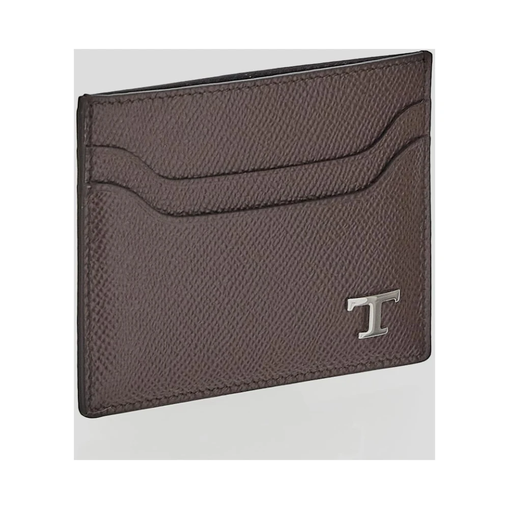 TOD'S Leren Kaarthouder Portemonnee Brown Heren