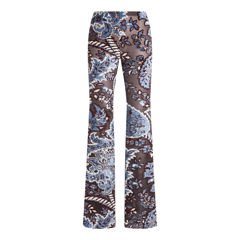 Etro Blommig Paisley Sammet Byxor Multicolor, Dam