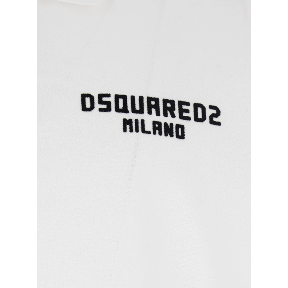 Dsquared2 Witte Polo Shirt met Logo Borduurwerk White Heren