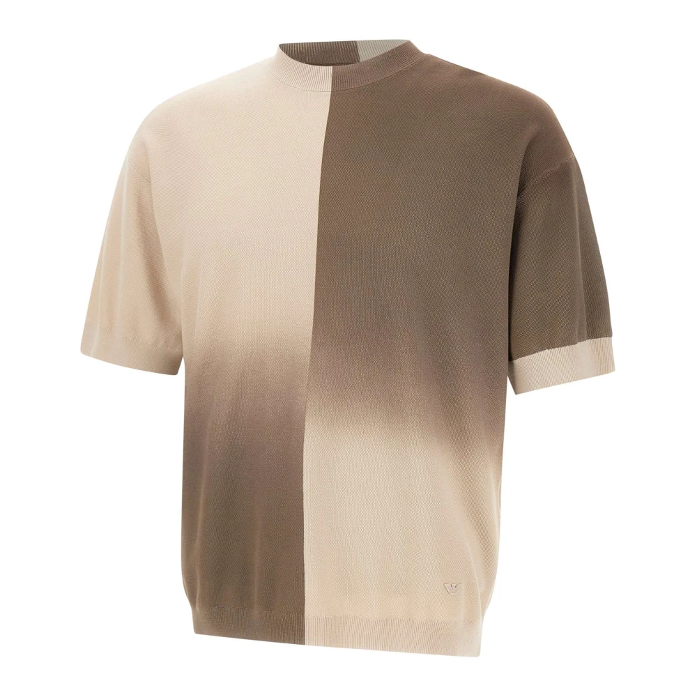 Emporio Armani Men's Brown Round-Neck Knitwear, L, Round-Neck Knit Jumper