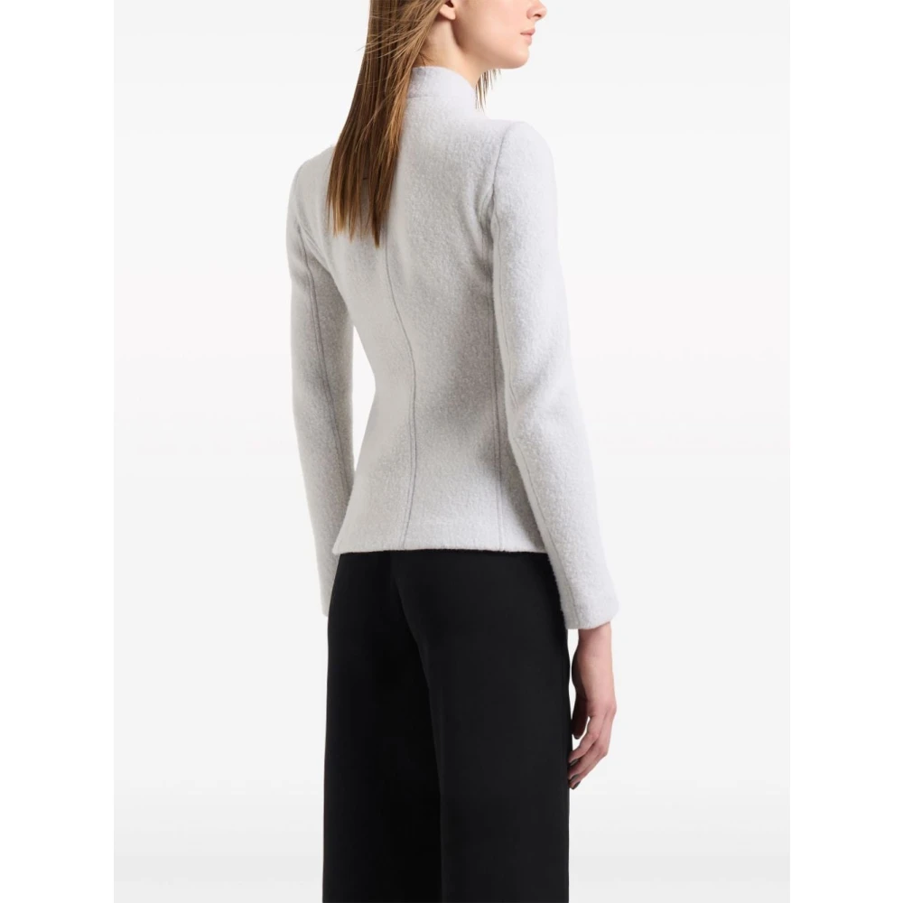 Giorgio Armani Witte Katoen-Wol Jas White Dames