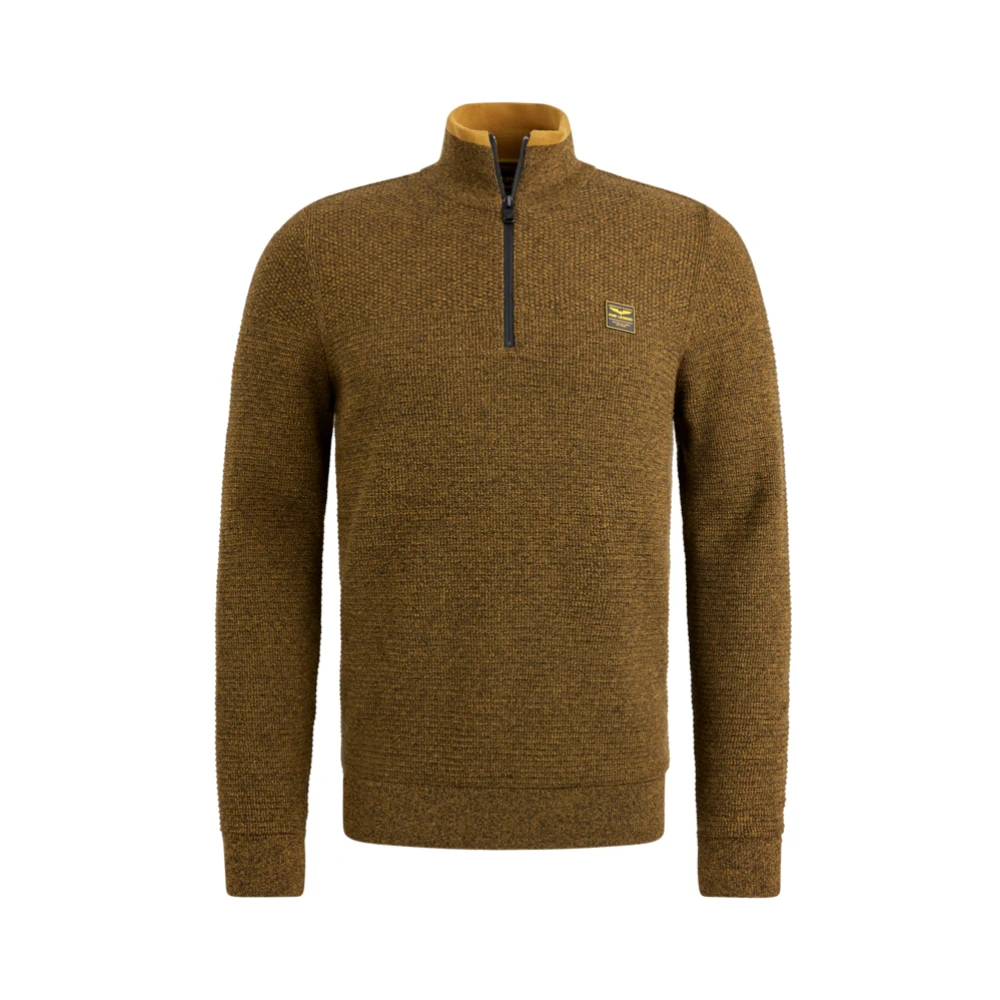 PME Legend Halve Rits Katoenen Trui Brown Heren