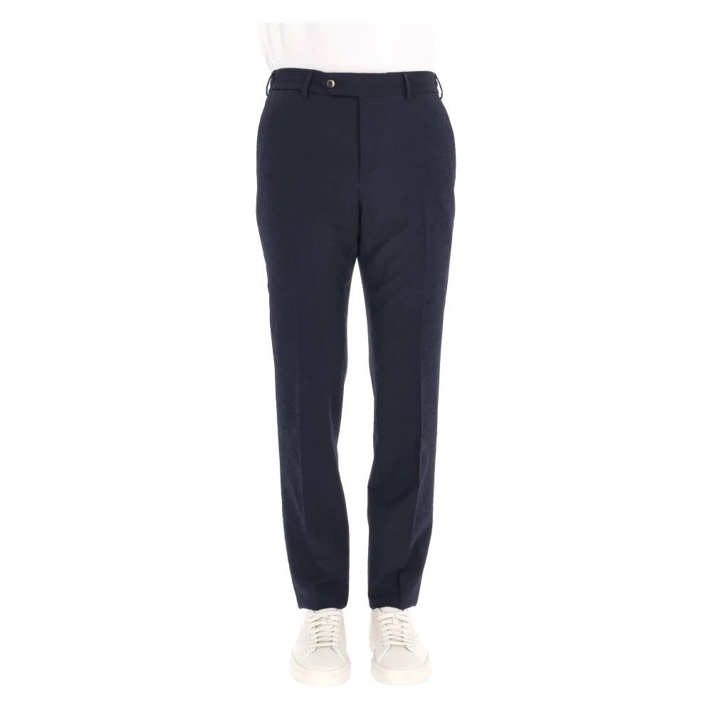 Pt Torino Men's Blue Chinos, S, Pantalone In Lana Vergine Goffrata Slim Jogger