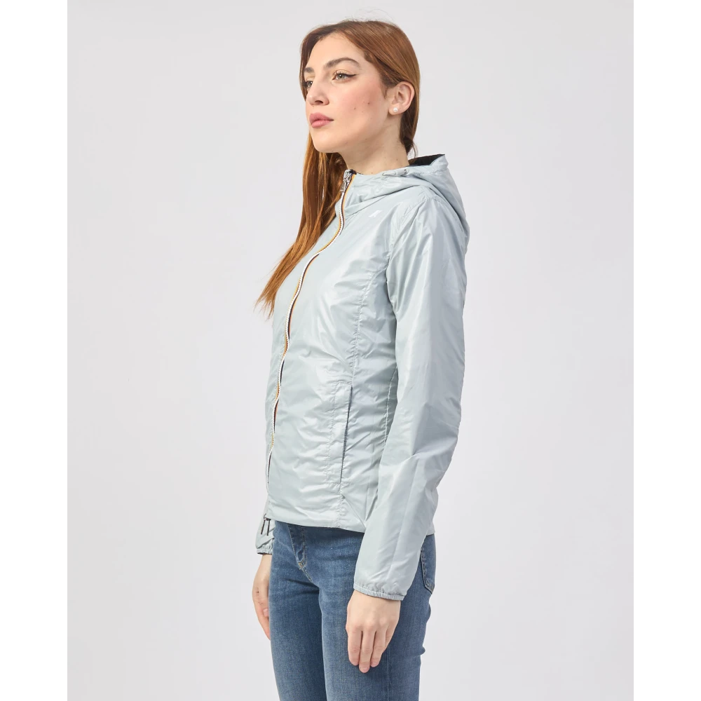 K-way Blauwe Omkeerbare Slim Fit Jas Lily Blue Dames