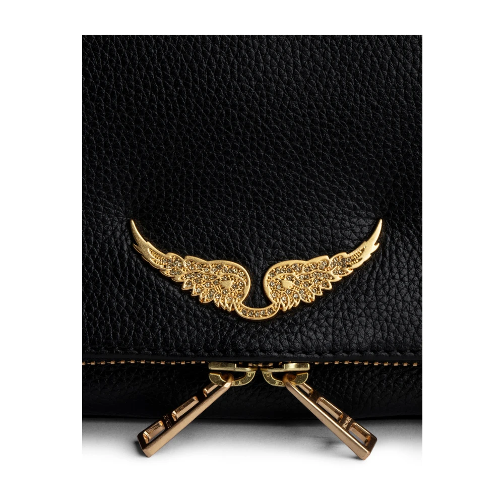 Zadig & Voltaire Geperforeerd Leer Noir Goud Tas Black Dames