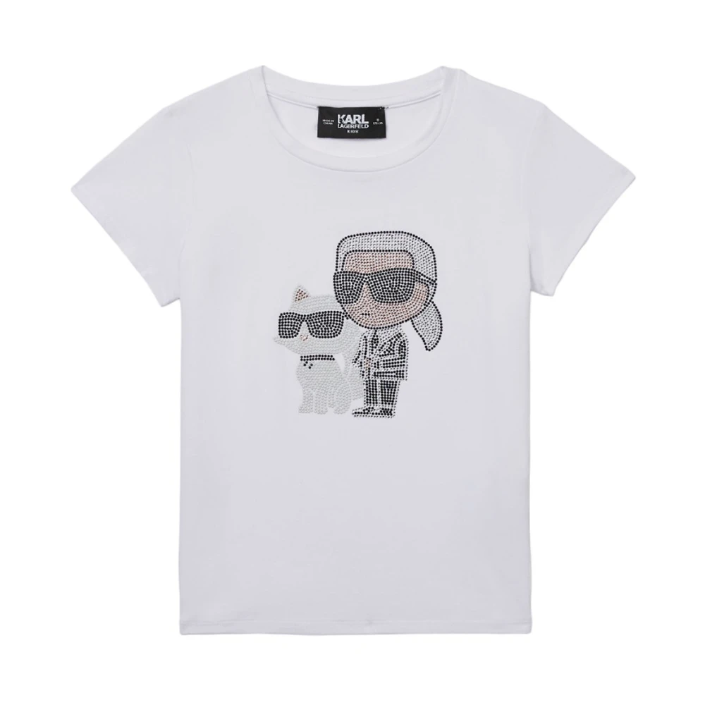 Karl Lagerfeld Korte mouw T-shirt met ronde hals White Dames
