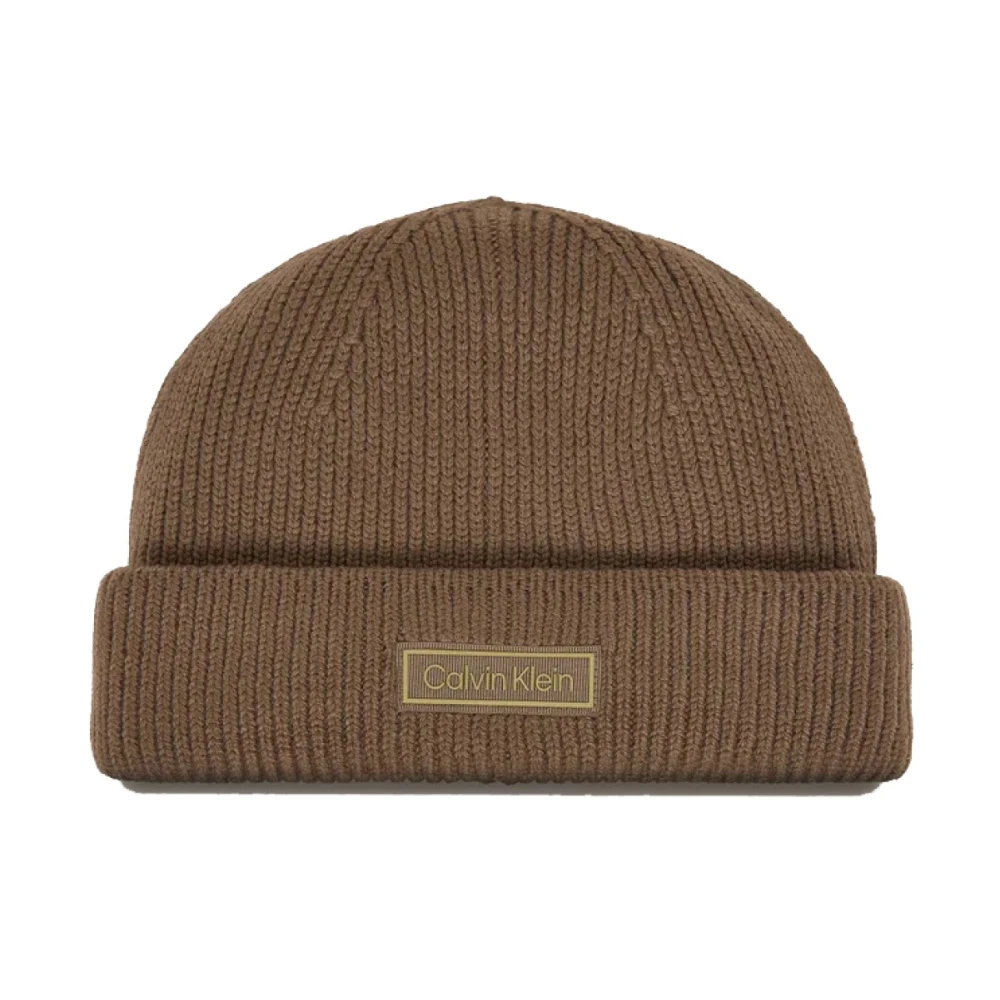 Calvin Klein Unisex Marrone Berretto Patch Chunky Rib Doc Hat Universal - Immagine 2