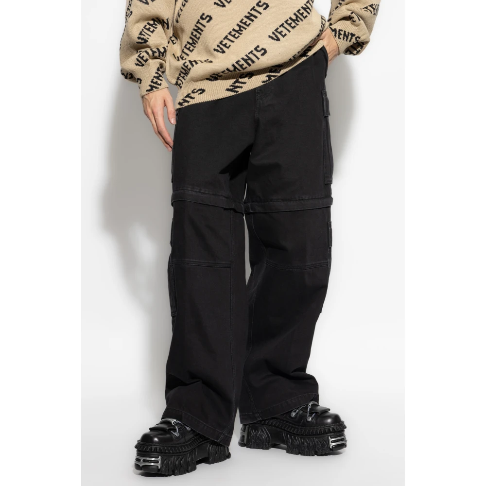 Vetements Jeans met zakken Black Heren