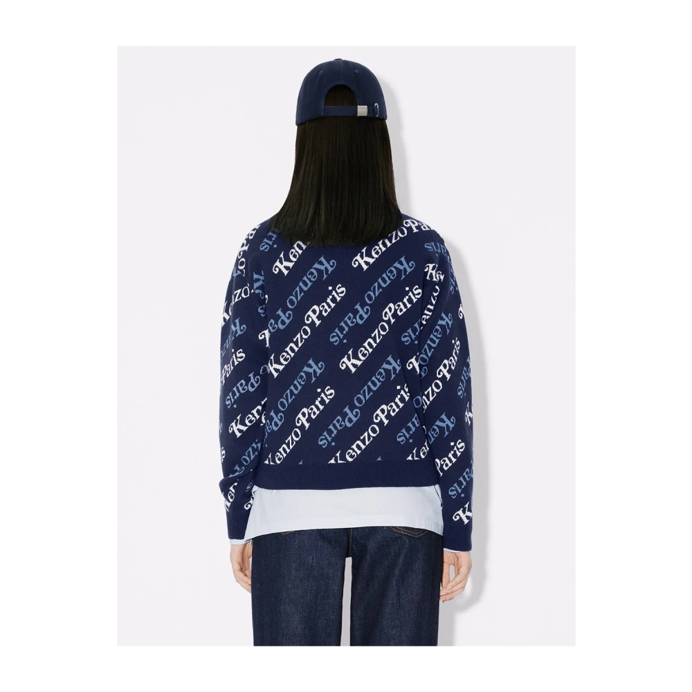 Kenzo Blauwe Monogram Sweaters Blue Dames