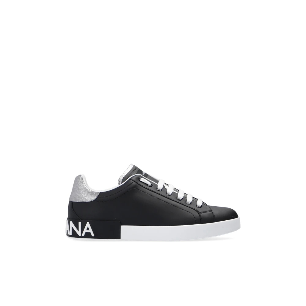 Dolce & Gabbana Uomo Nero - ‘Portofino’ Sneakers - Shoes - 40 Eu