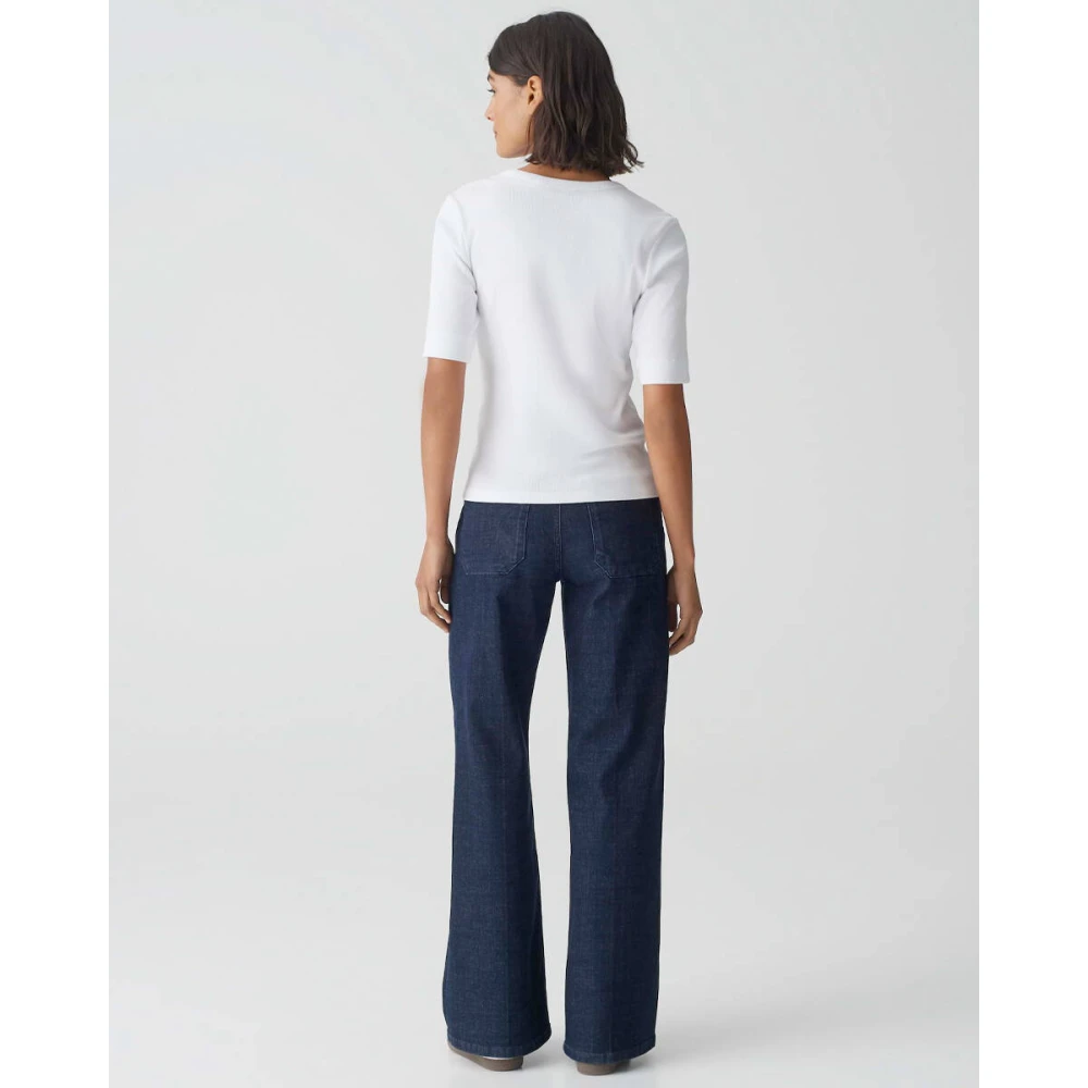 Opus Korte Mouw Top Sustafa White Dames