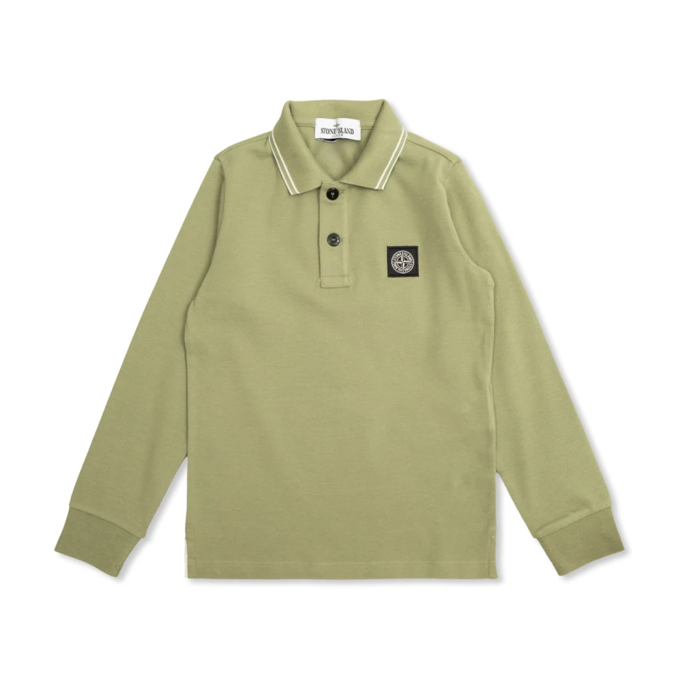 Stone Island Polo med logotyp Green, Unisex