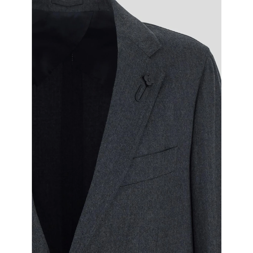 Lardini Wol en Kasjmier Klassieke Jas Gray Heren
