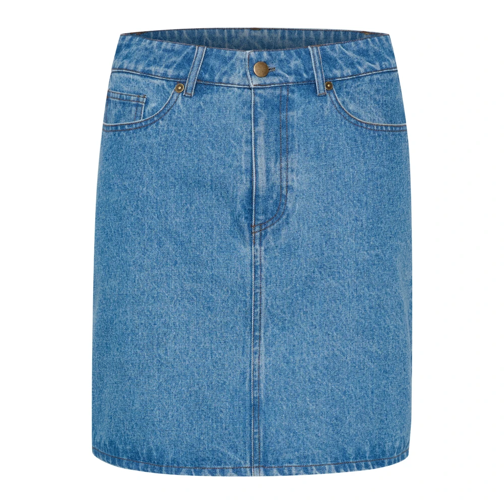 Saint Tropez Korte Denim Rok Medium Blauw Blue Dames