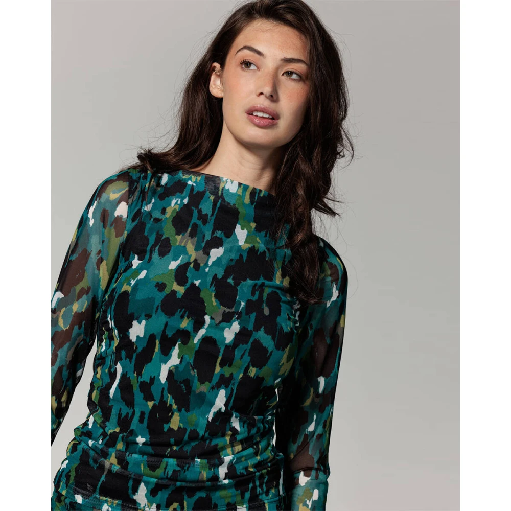 Tramontana Mesh Herfst Top Lange Mouw Multicolor Dames