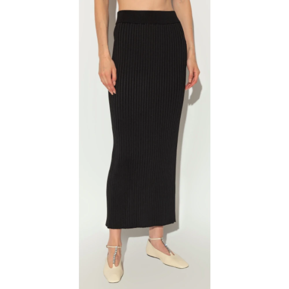 Jil Sander Zwarte A-Lijn Rok Black Dames