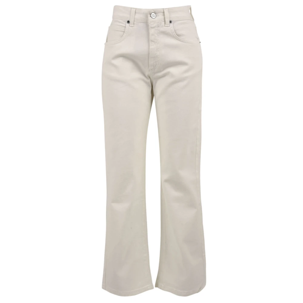 Douuod Woman Witte Broek met Rechte Pijpen White Dames