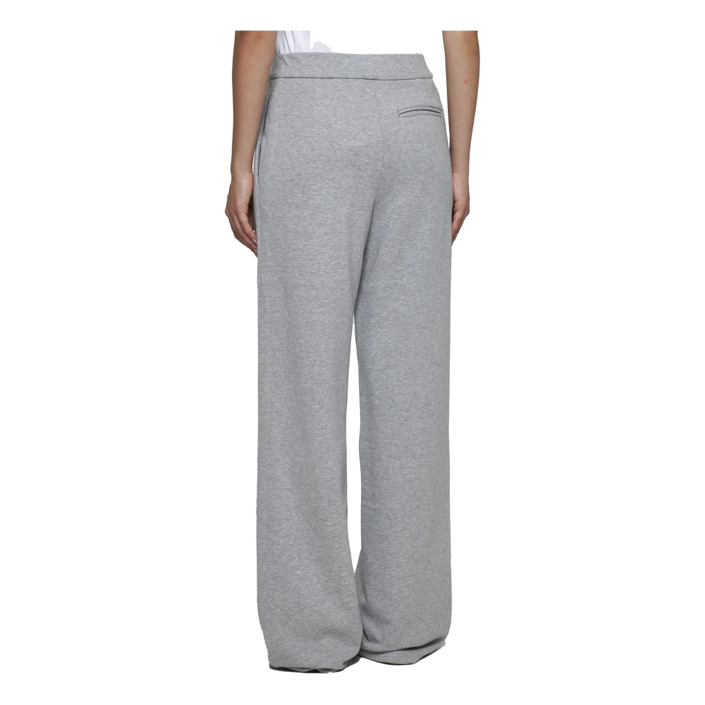 Dries Van Noten Grijze Sweatpants Wijde Pijpen Gray Dames
