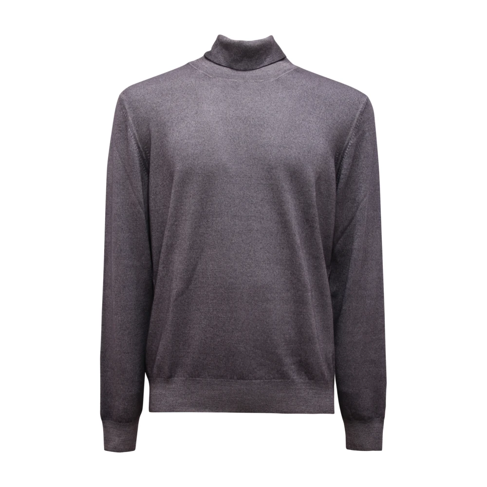 Lardini Men's Gray Wool Turtleneck Sweater