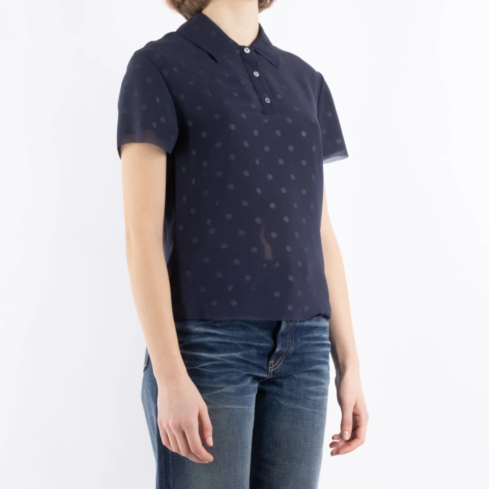 Acne Studios Navy Blue and White Shirt Blue Dames