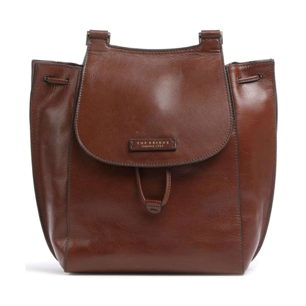 The Bridge Women's Brown Leather Backpack Shoulder Bag
