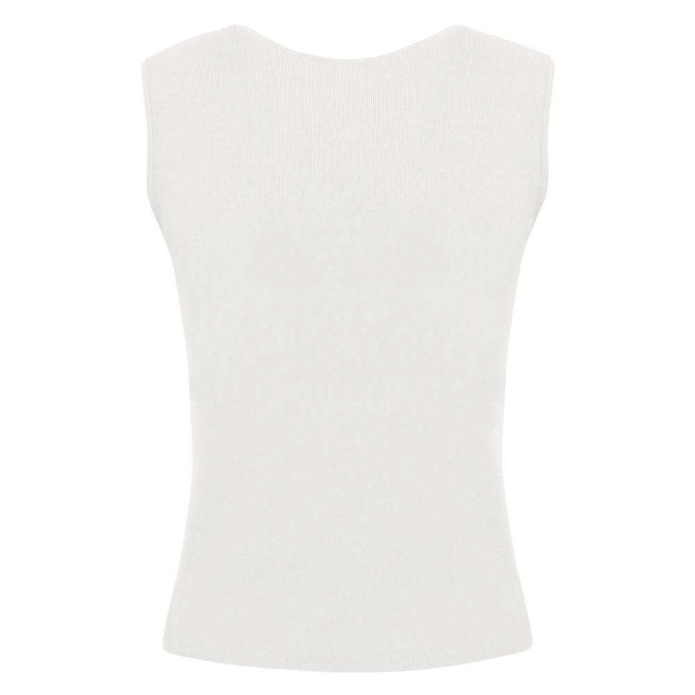 Twinset Omkeerbare mouwloze top met logodetail White Dames