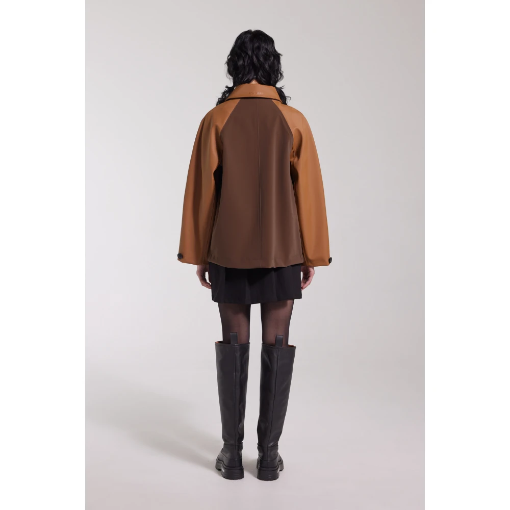 Stutterheim Waterdichte regenjas in varsity-stijl Brown Dames