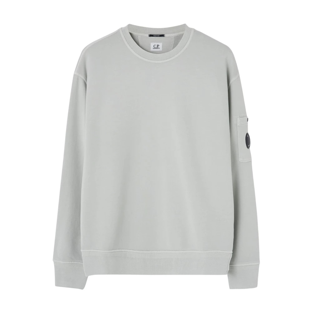C.P. Company Blauwe Diagonale Sweatshirt met Rundhals White Heren
