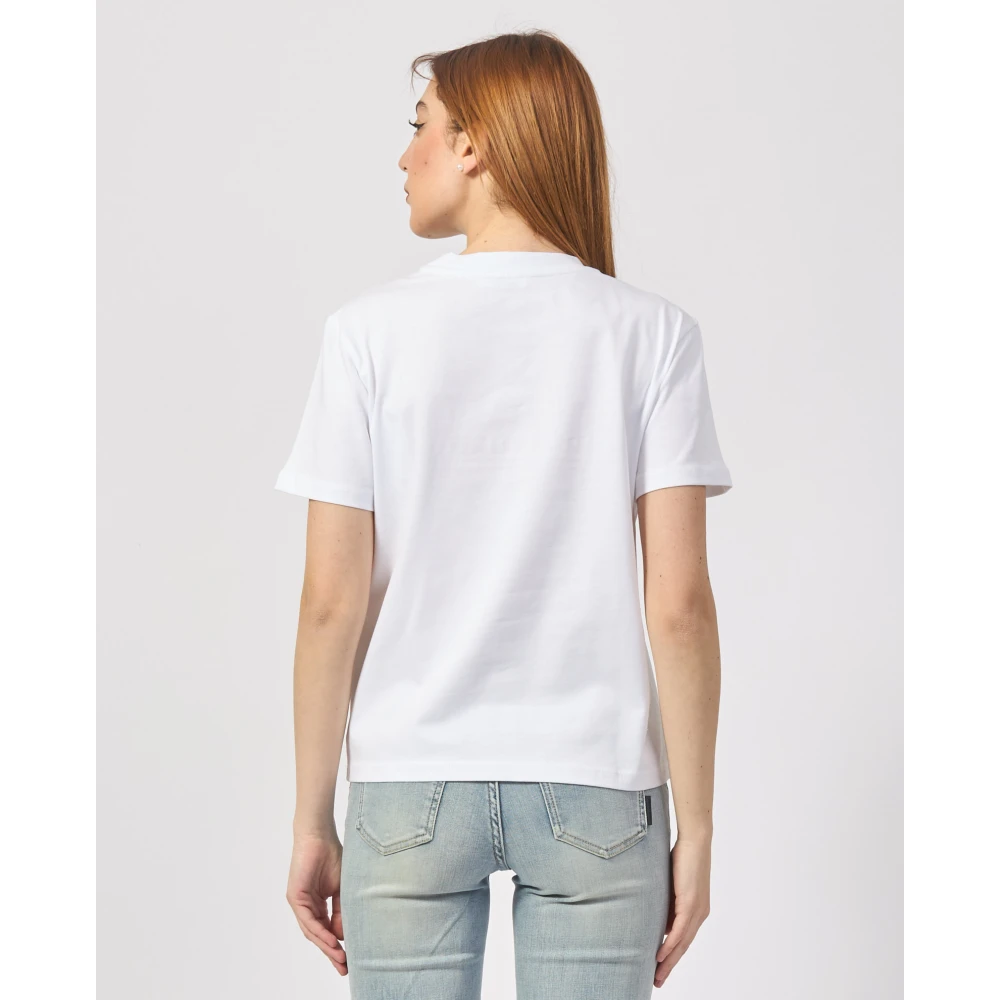 PATRIZIA PEPE Witte T-shirts en Polos met Slogans White Dames