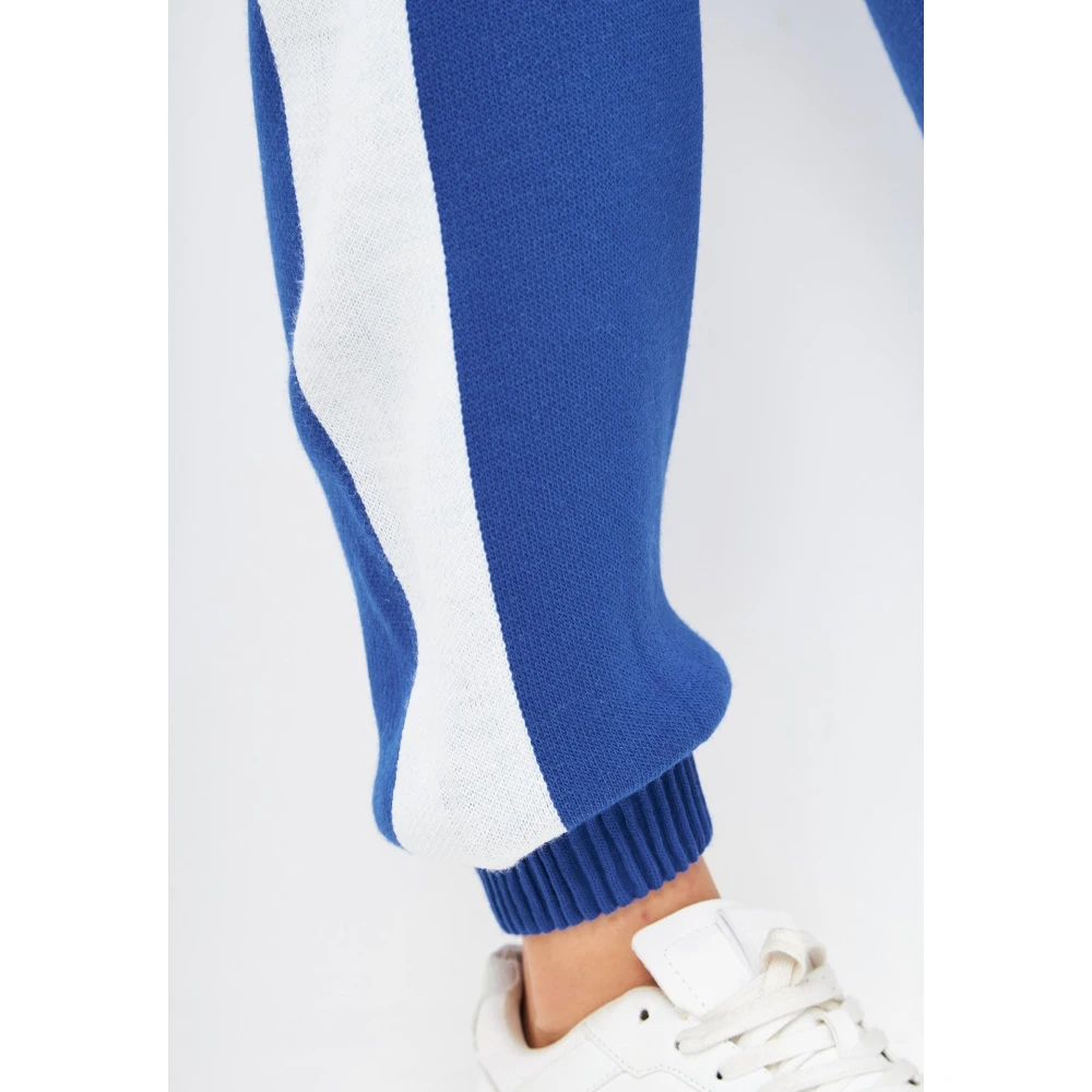 Cesare Gaspari CG Gebreide Jogger set Blauw Blue Dames