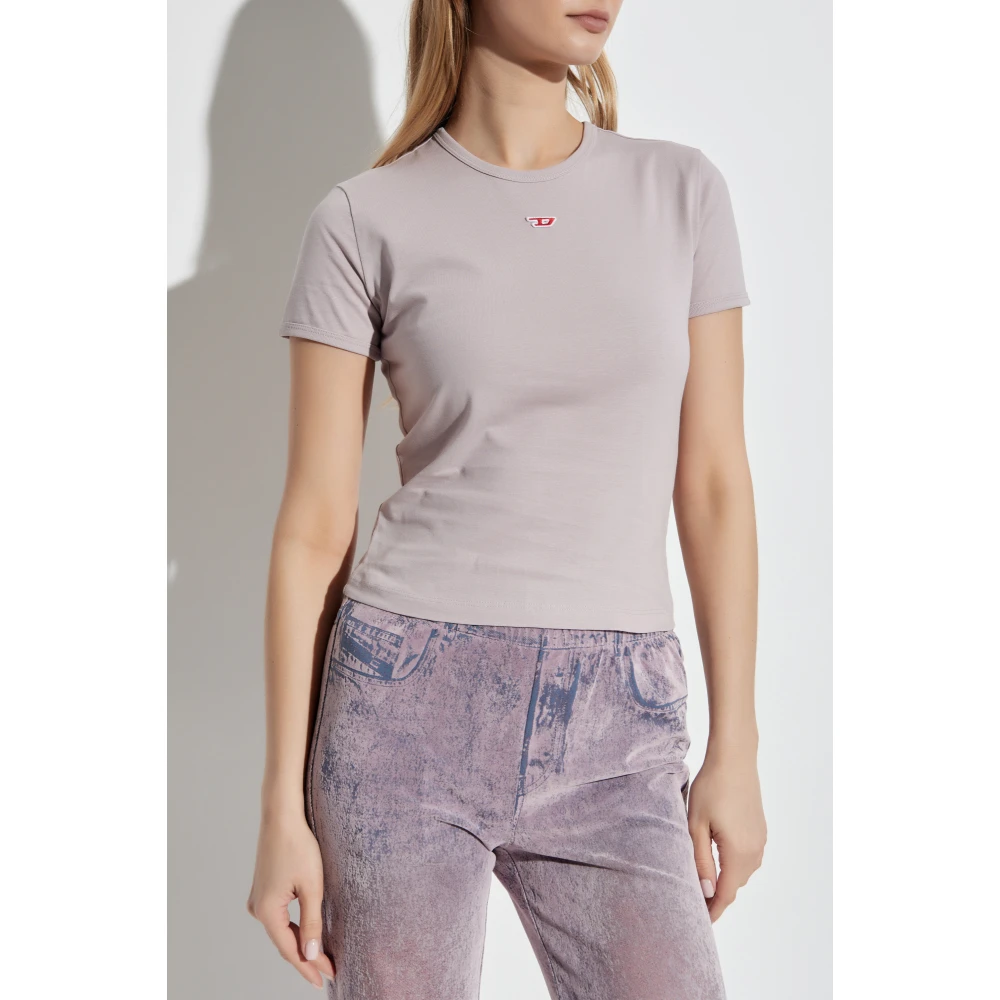 Diesel T-shirt T-Uncutie-Long-D Purple Dames
