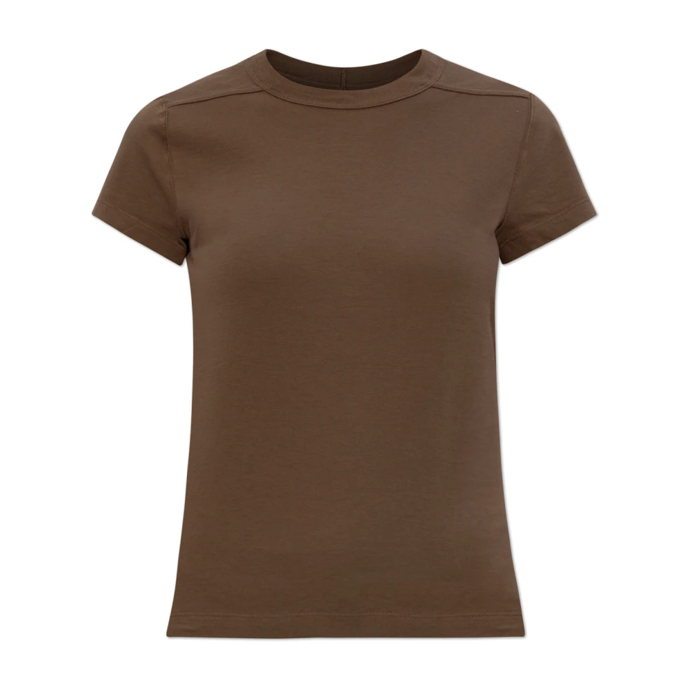 Rick Owens Cropped Level T-shirt Brown, Dam