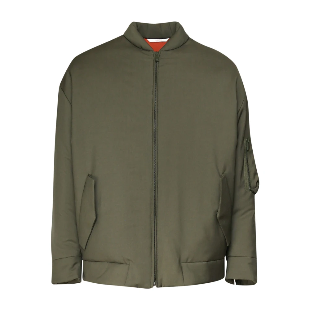 Valentino Garavani Piumino Wol Mohair Jas Collectie Green Heren