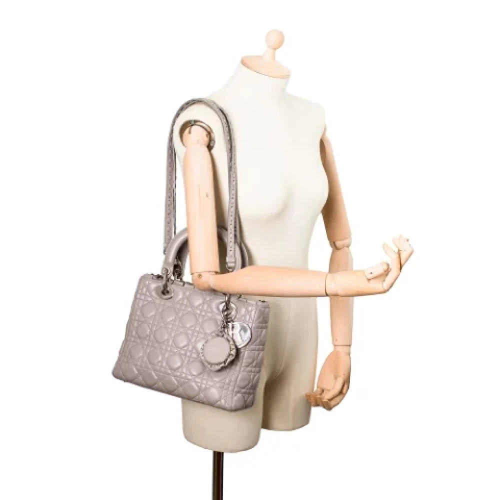 Dior Vintage Pre-owned Leather dior-bags Gray Dames