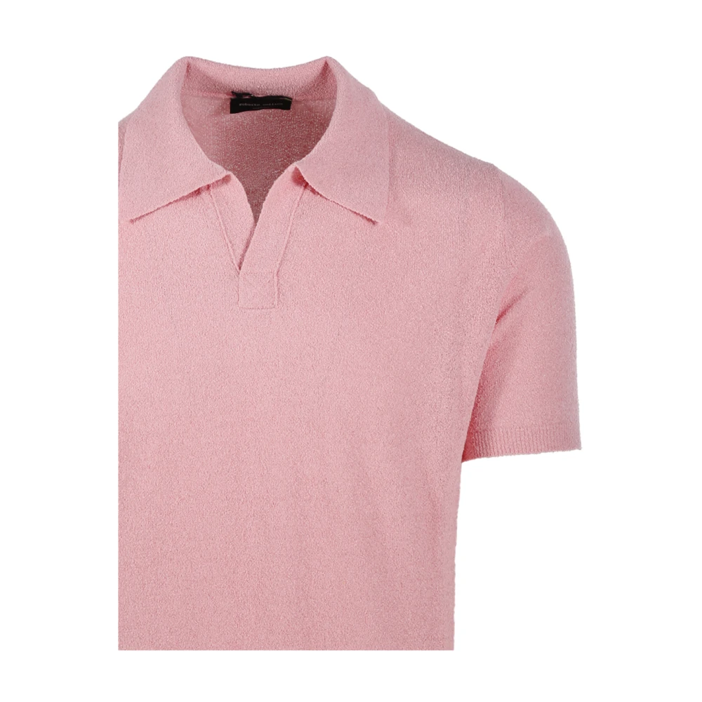 Roberto Collina Polo Sweater met korte mouwen Pink Heren