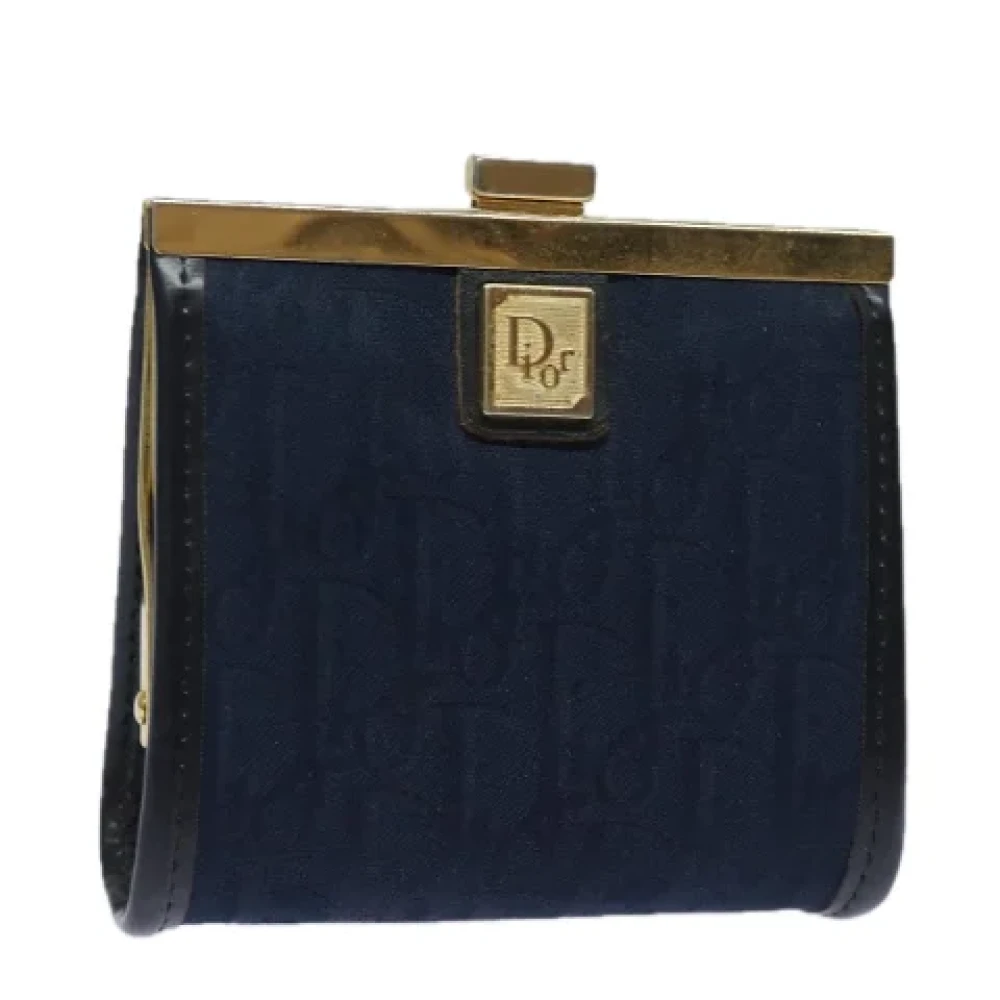 Dior Vintage Pre-owned Canvas wallets Blue Dames