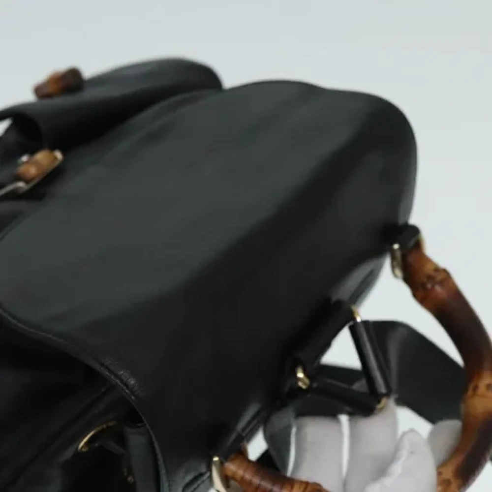 Gucci Vintage Pre-owned Leather backpacks Black Dames