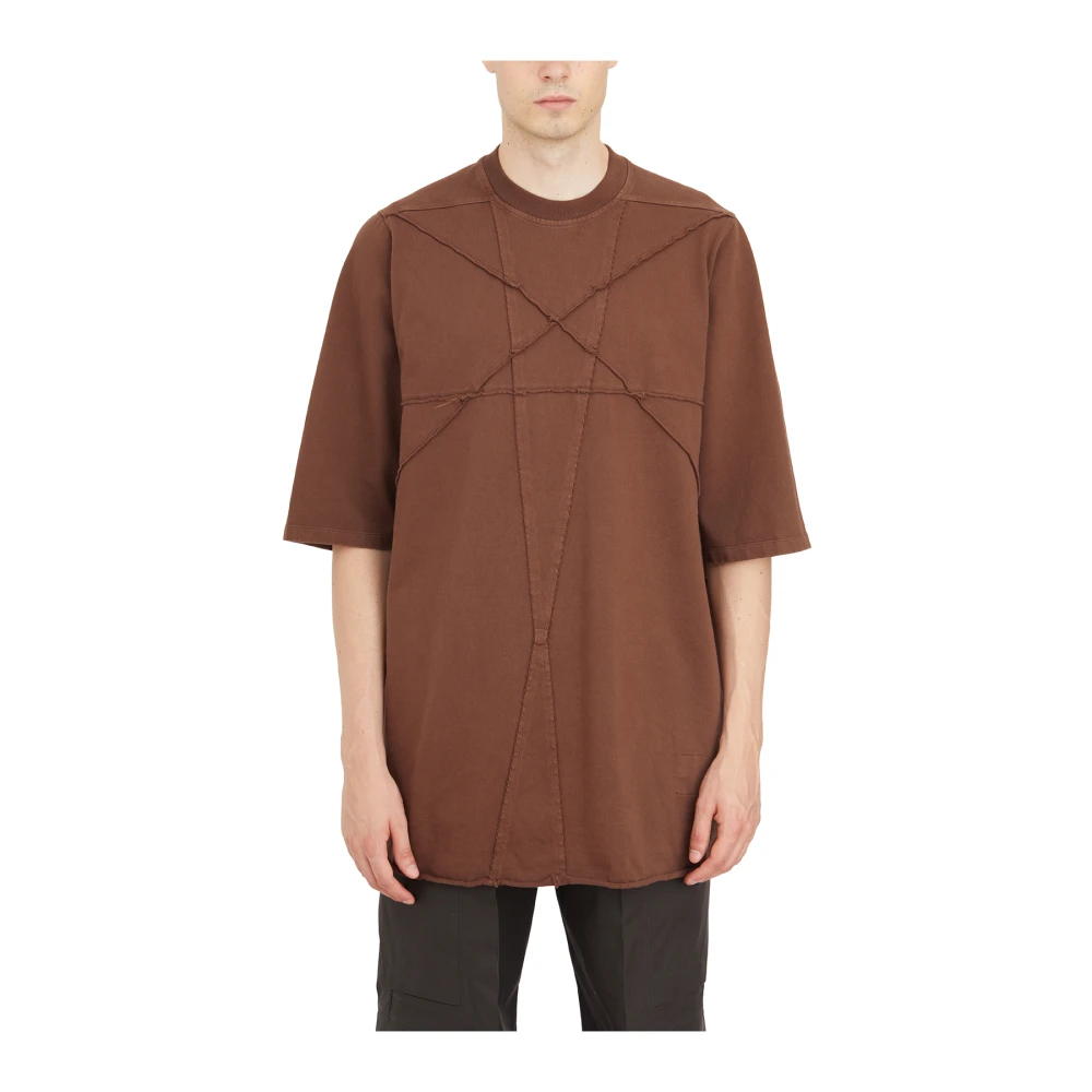 Rick Owens Jumbo Korte Mouw Tee Brown Heren