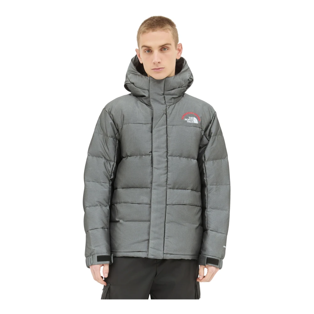 The North Face Geruite Parka met Gewatteerde Voering Gray Heren