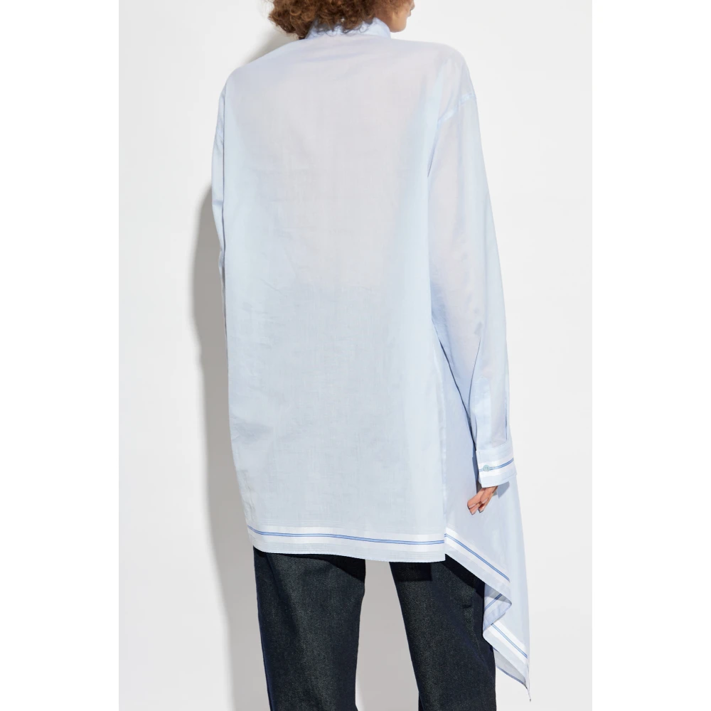 Moschino Asymmetrisch shirt met zak Blue Dames