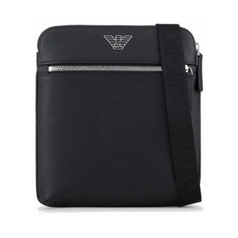 Armani Heren Saffiano Leren Schoudertas Black Heren
