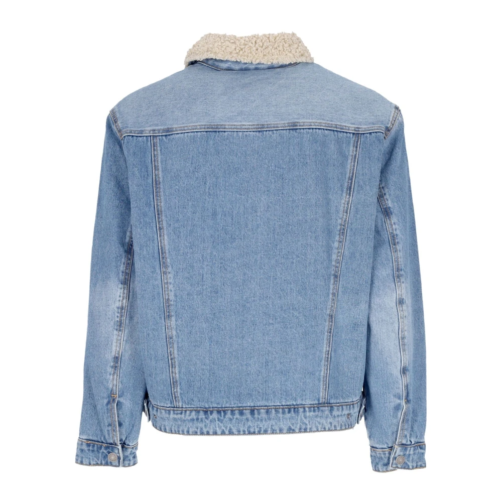 Guess Vintage Denim Jacket met Sherpa Kraag Blue Heren