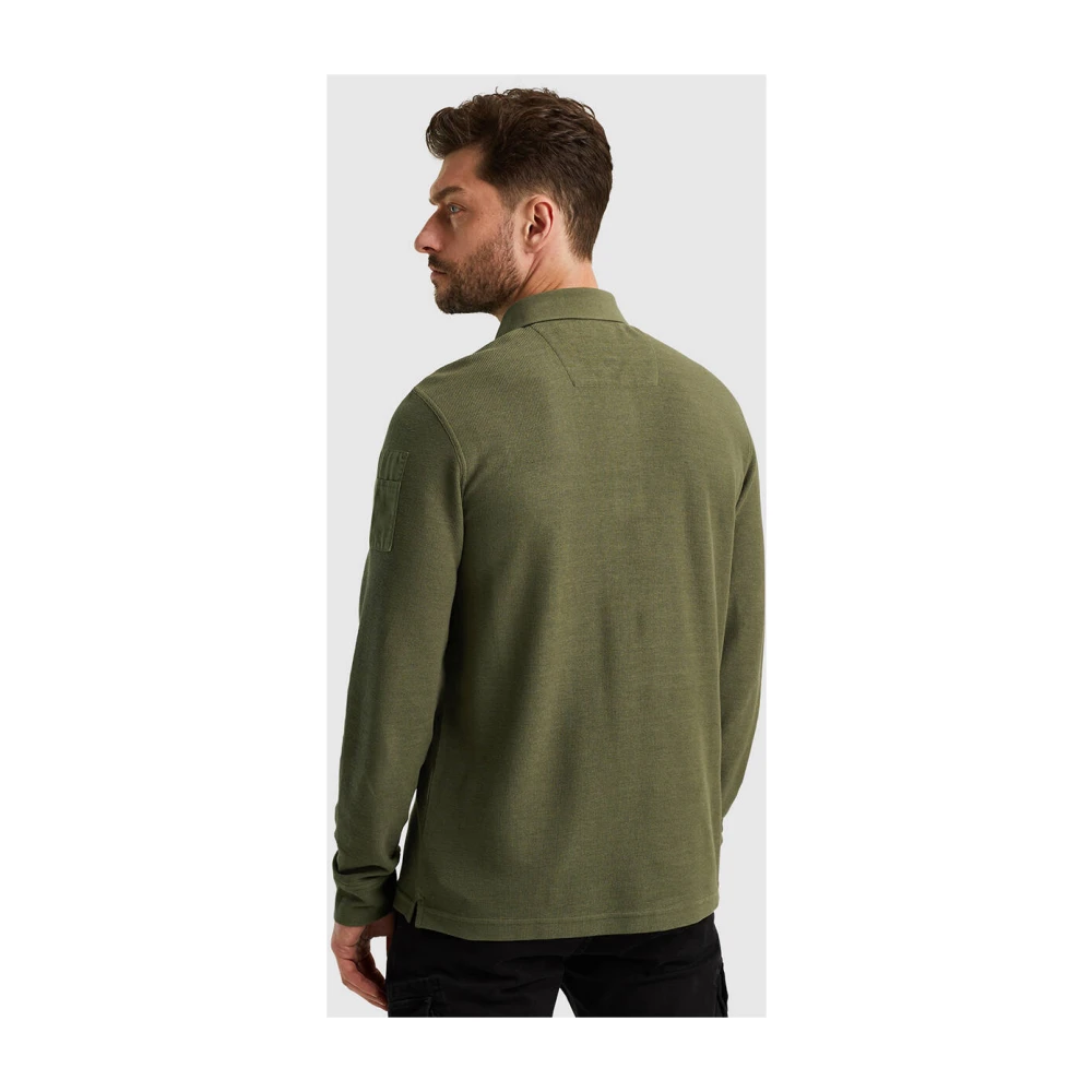 PME Legend Cargo-stijl lange mouw polo Green Heren