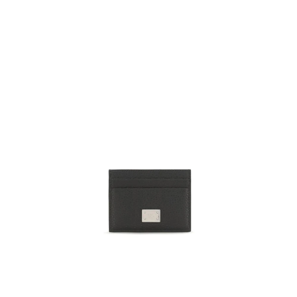 Dolce & Gabbana , Wallets & Cardholders, Male, Black, One Size, Leather Card Holder With Logo - Image 3