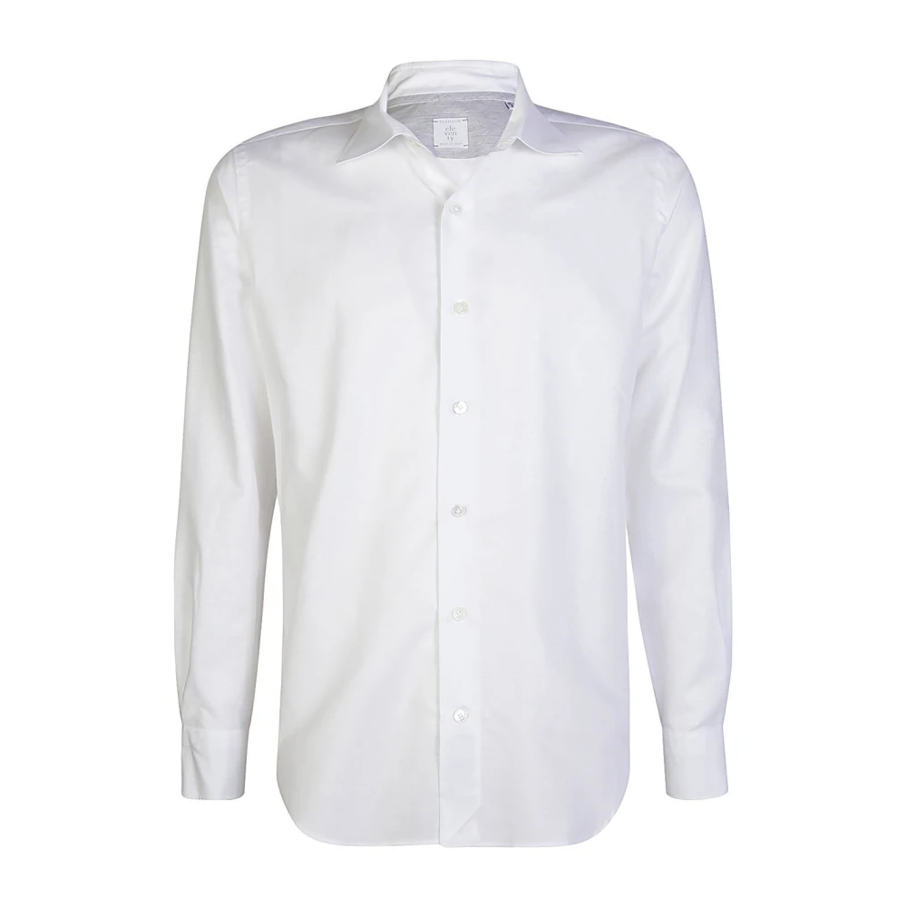 Eleventy Katoenen Linnen Slim Fit Overhemd White Heren