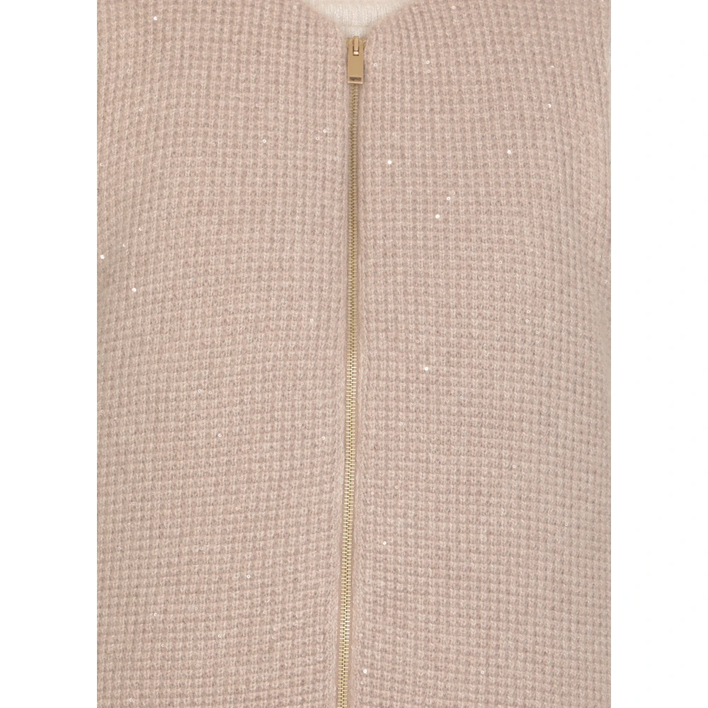 Fabiana Filippi Grijze Wollen Gilet met Pailletten Gray Dames