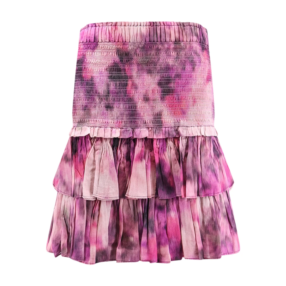 Marant Étoile Women's Multicolor Short Skirts, M, Quilted Ruffled Short Skirt