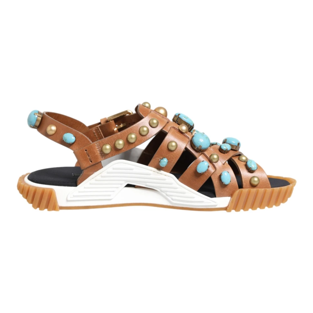 Dolce & Gabbana , Flat Sandals, Female, Brown, 6 Uk, Slides Sandals