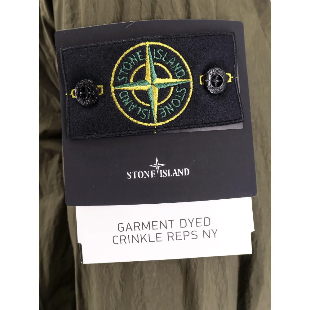 Stone Island Crinkle Reps Parka met Verborgen Capuchon Green Heren