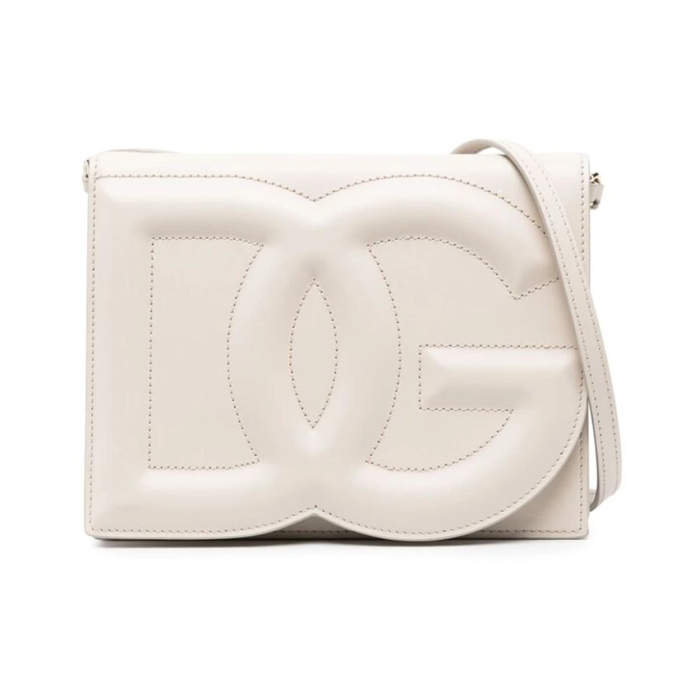 Dolce & Gabbana DG Stitch Flap Crossbody Tas Beige Dames